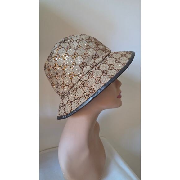 Gucci Beige GG Monogram Studded bucket hat L sz - Picture 15 of 15